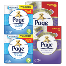 Page compleet schoon of kussenzacht toiletpapier